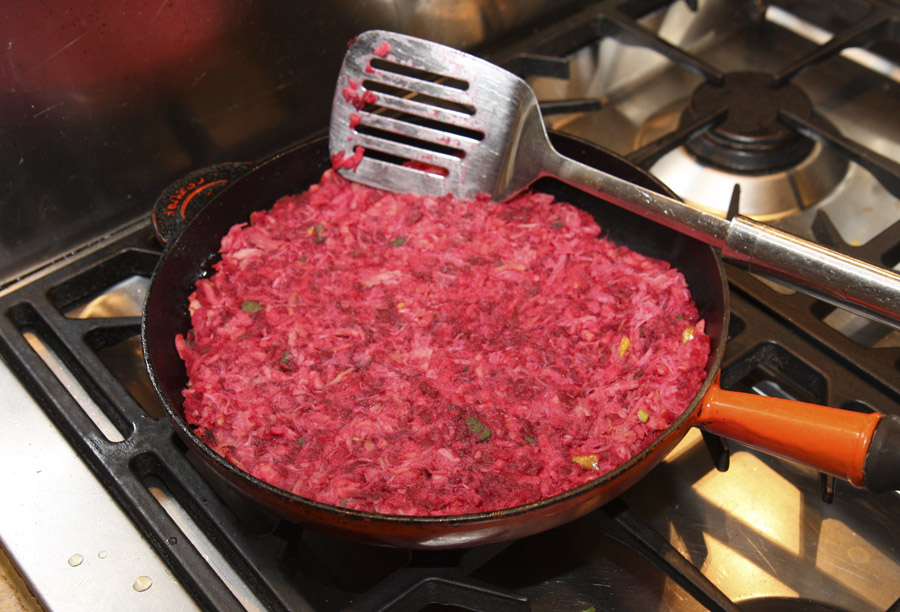 Pork beetroot apple patted flat.jpg. Pork beetroot apple patted flat.jpg.
