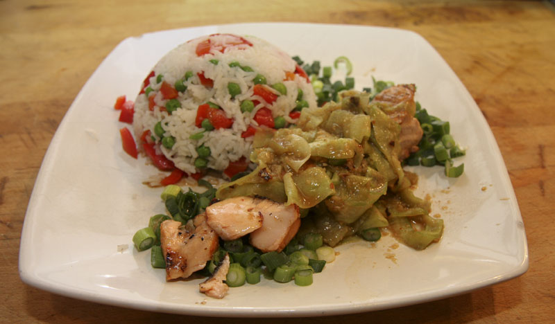 Pan seared salmon steaks with cucumber, ginger and garlic recipe.jpg.