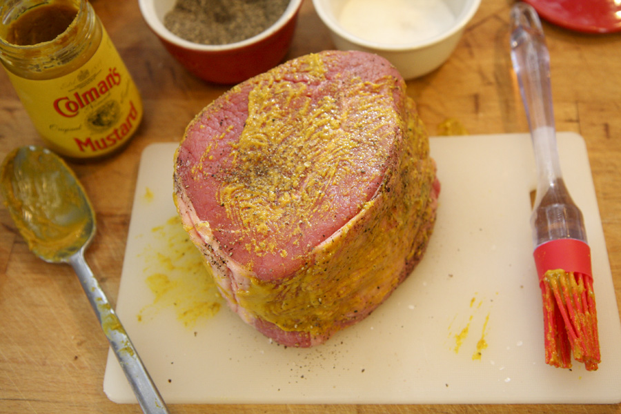 Sous vide silverside mustard coated.jpg. Sous vide silverside mustard coated.jpg.