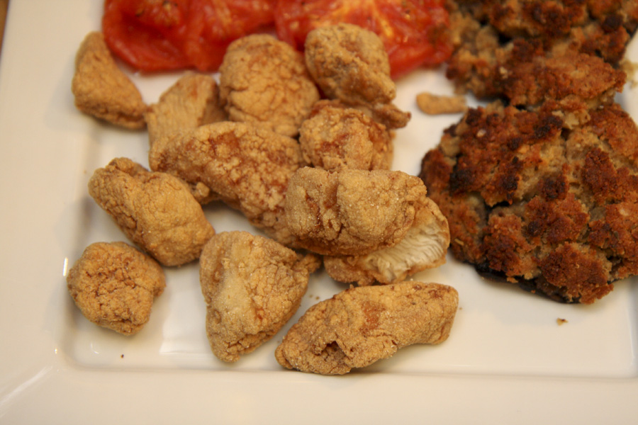 Garlic fried chicken with a masa harina crust