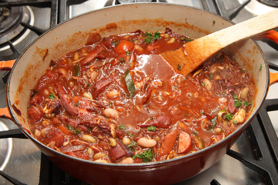Sausage, bean and radicchio hash on the hob.jpg.