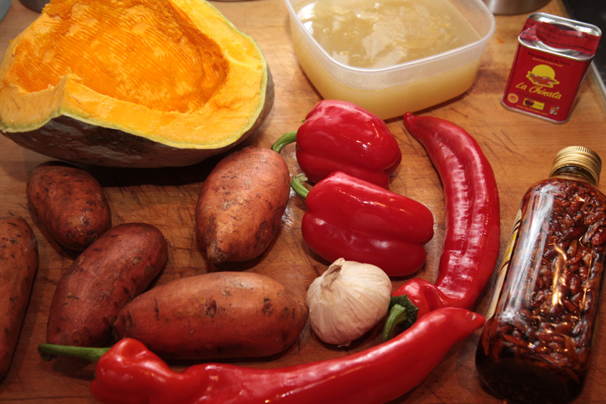 Roasted squash, red pepper & sweet potato soup recipe ingredients.jpg. Roasted squash, red pepper & sweet potato soup recipe ingredients.jpg.