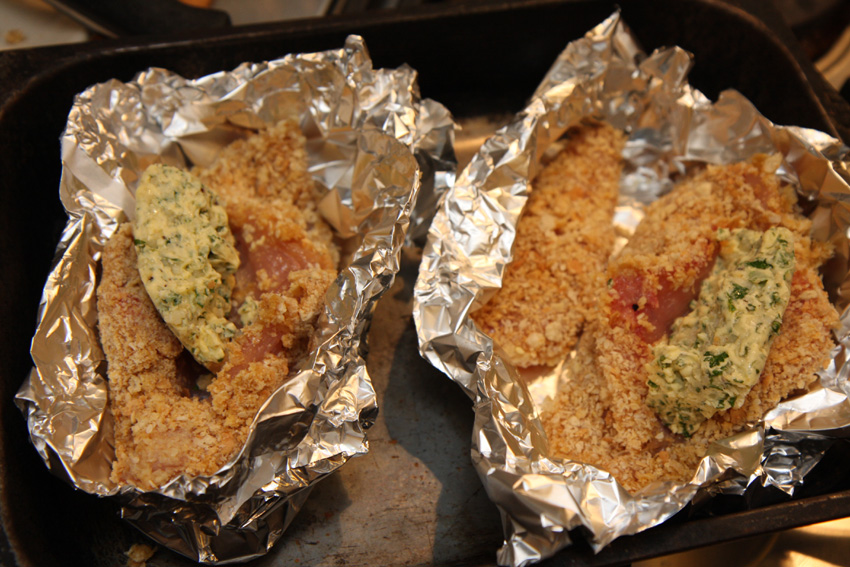 Spicy chicken Kiev in foil.jpg. Spicy chicken Kiev in foil.jpg.