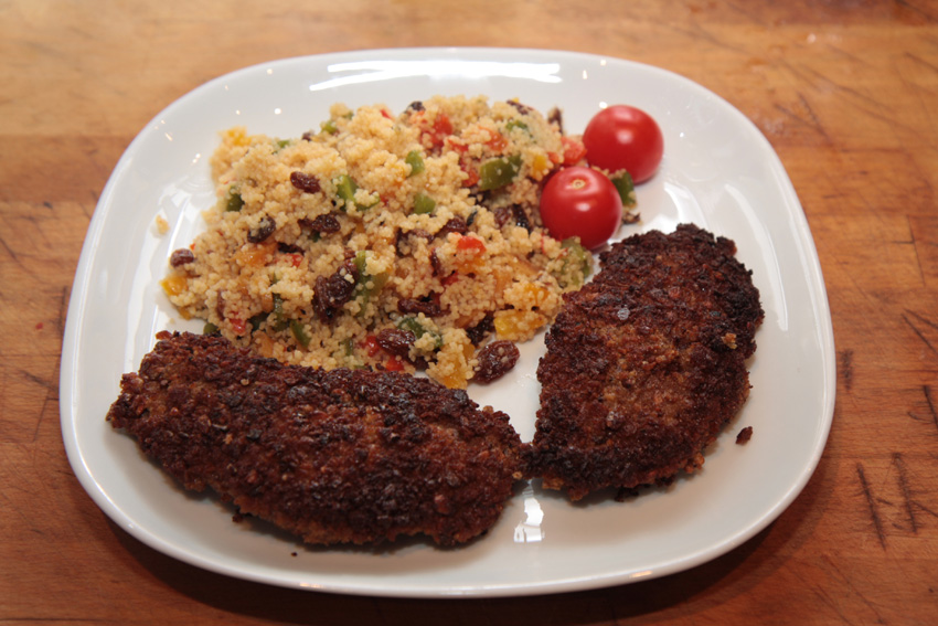 Escalopes of lamb with garlic and mustard