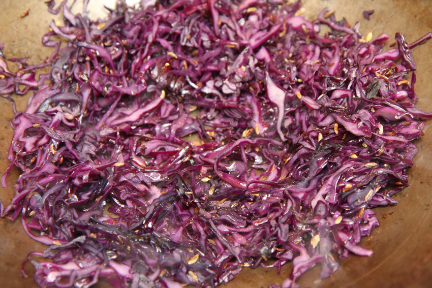 Red cabbage with chilli jelly