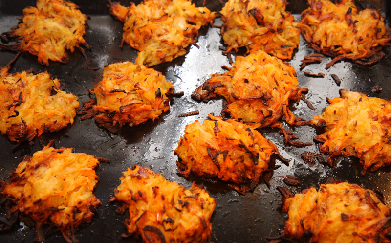 Carrot, bacon and potato rösti