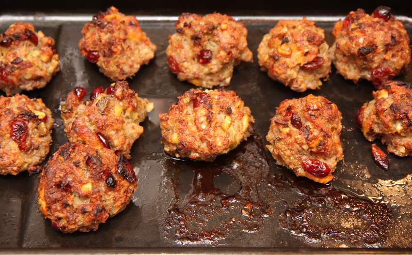 Bacon, chestnut and cranberry stuffing