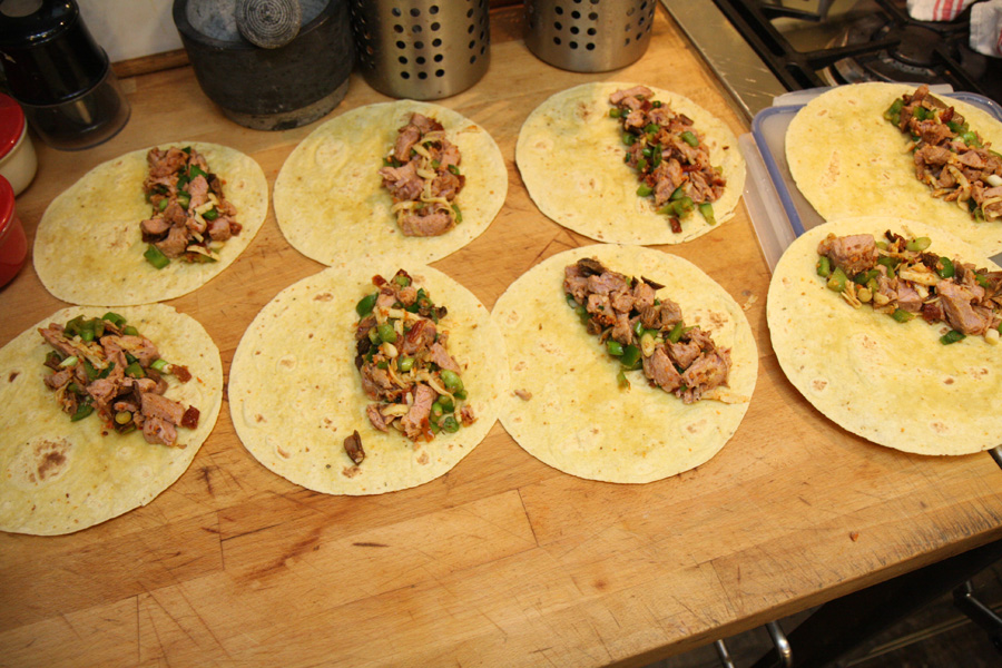 Pork fillet enchiladas ready to roll.jpg.