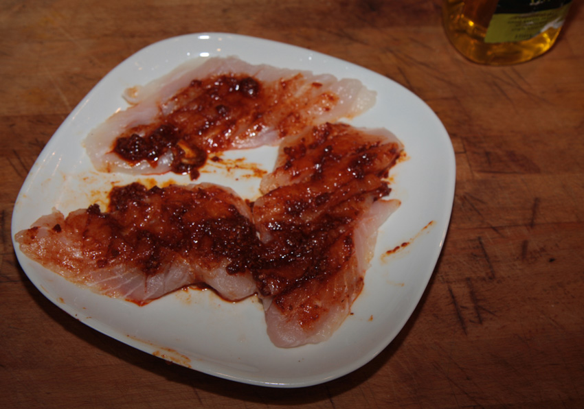 Hut bil karfas (Baked fish and celery) marinading.jpg.