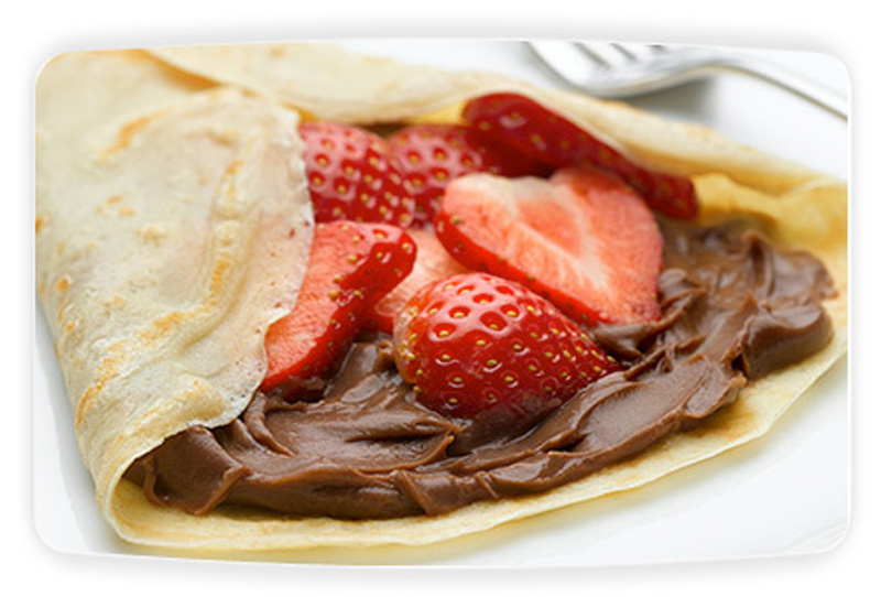 Philadelphia chocolate and strawberry pancakes