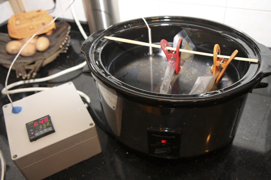 Home made sous-vide slow cooker conversion kit first test.jpg. Home made sous-vide slow cooker conversion kit first test.jpg.