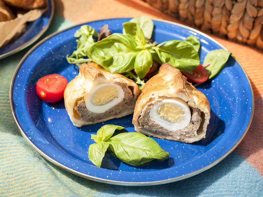 Cumberland sausage Scotch egg - with a pastry coat