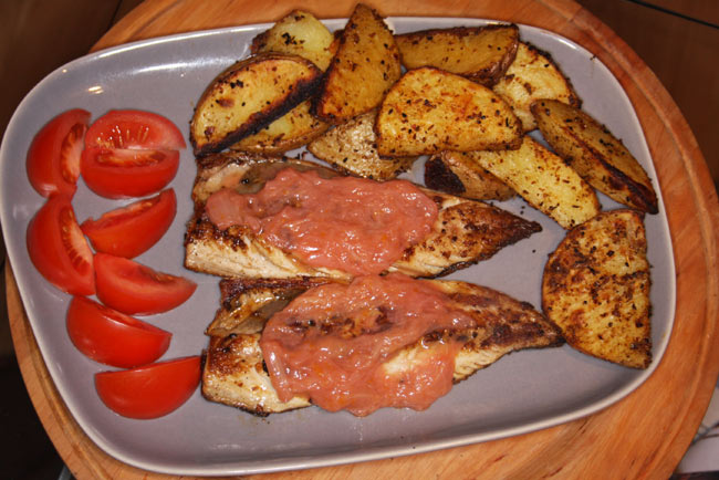 Mackerel with rhubarb and ginger