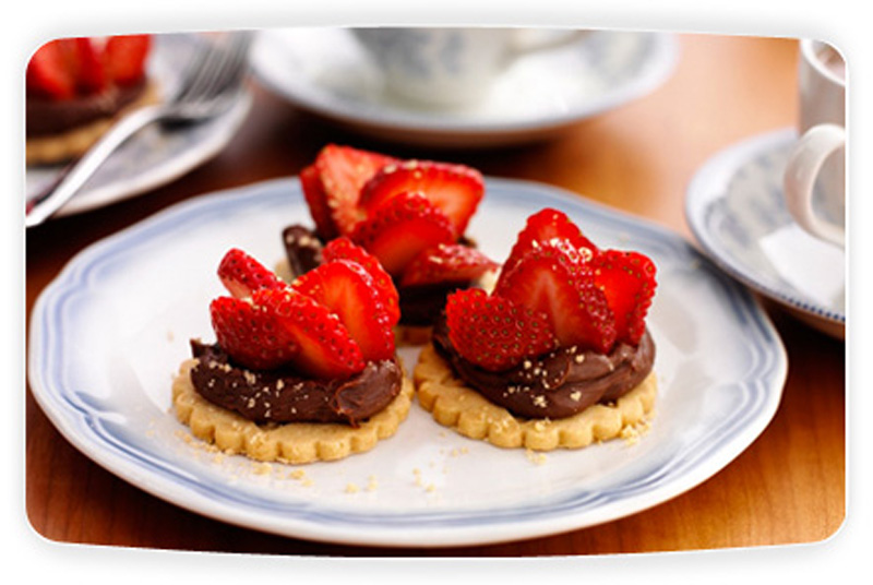 Philadelphia chocolate strawberry shortcakes