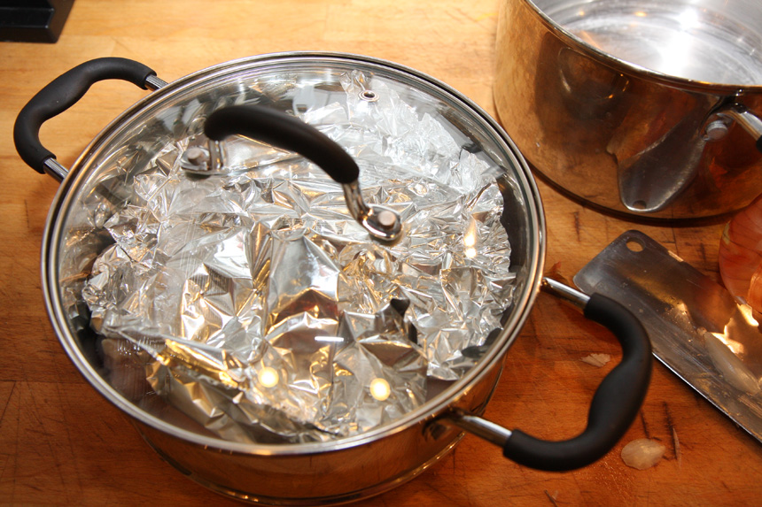 Steamed chicken - covered with foil.jpg. Steamed chicken - covered with foil.jpg.