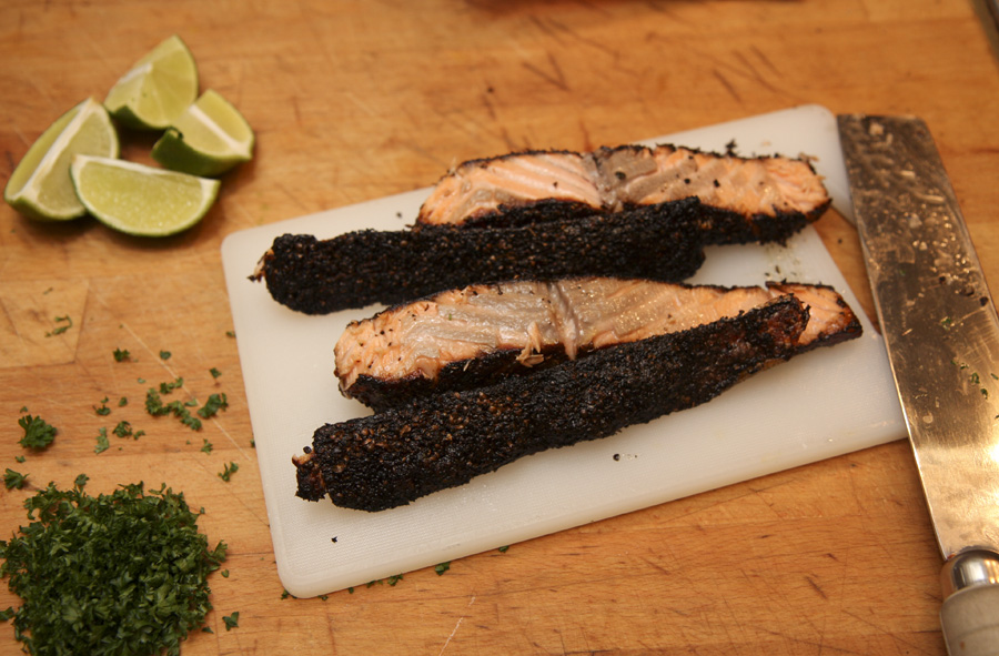 Green tea salmon skin removed.jpg. Green tea salmon skin removed.jpg.