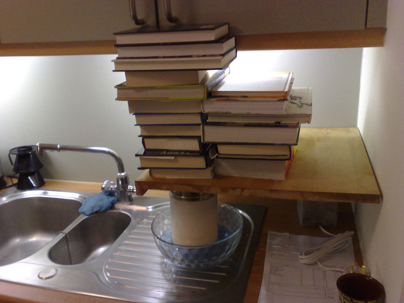 Improvised cheese press.jpg.