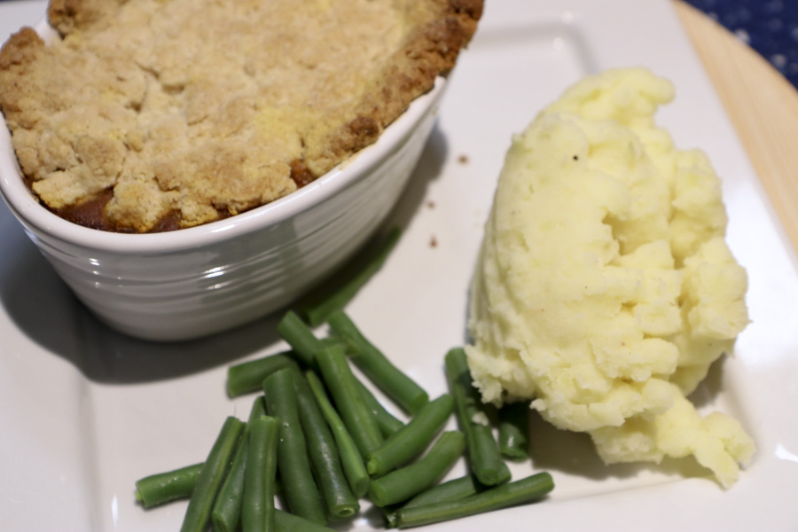 Pork and bean curry crumble