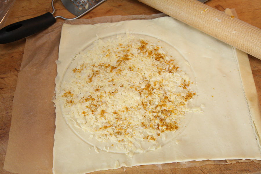 Spicy three cheese flan with sesame curry pastry.jpg.