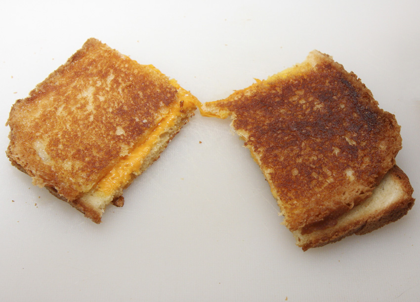 Cheese toasties made with an iron