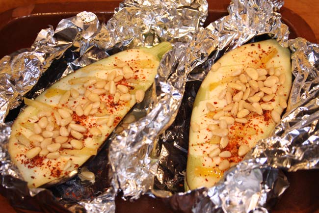 Aubergines with preserved lemons