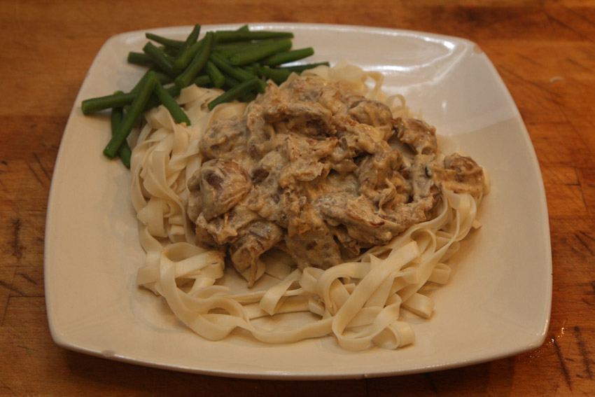 Quick beef stroganov