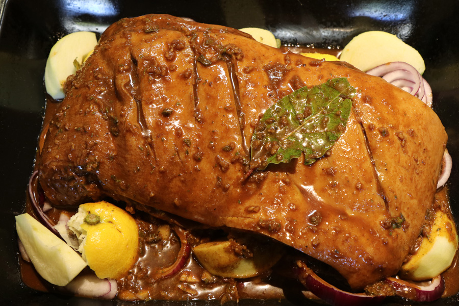 Marinaded Bramblebee Farms Old Spot slow roast pork.jpg.