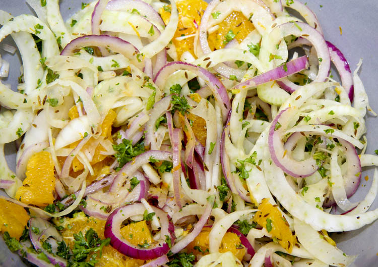 Fennel, red onion and orange salad (V)