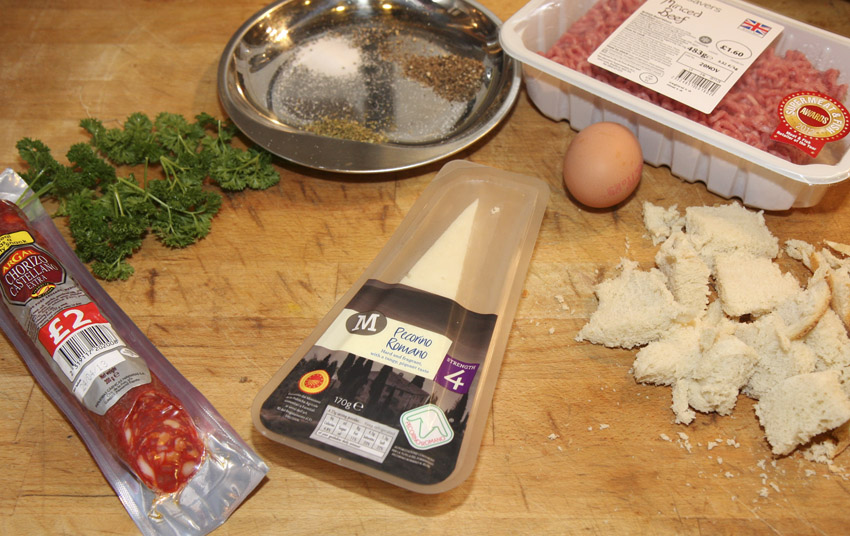 Pecorino stuffed chorizo burgers ingredients.jpg.