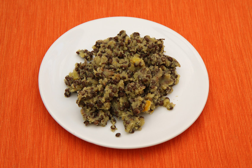 Harlequin squash mash with Puy lentils (V)