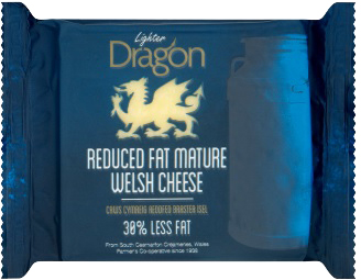 Dragon reduced fat mature Welsh cheddar cheese.jpg.