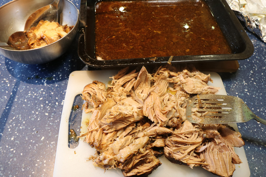 Bramblebee Farms Old Spot slow roast pork roughly shredded.jpg. Bramblebee Farms Old Spot slow roast pork roughly shredded.jpg.