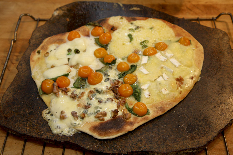 Quattro formaggi (four cheese) pizza