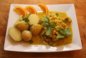 Fish curry with coconut and lemon grass