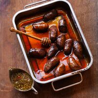 Honeyed Sausages with Soy Dipping Sauce