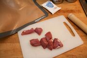 150g pork fillet, cut into squares