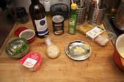 The ingredients without pasta