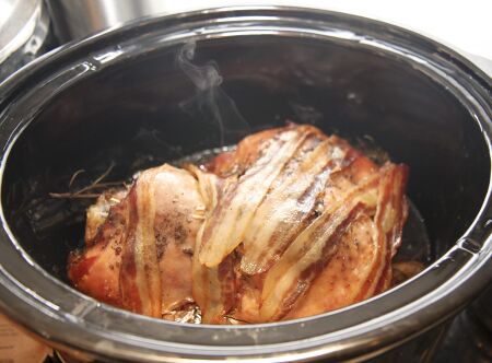 Roasting A Turkey In A Slow Cooker It takes about 5 hours to cook through, and the all important part, it doesn't dry out. roasting a turkey in a slow cooker