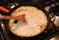 Stir in the cream and cheese