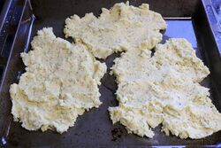 Raw mash, ready to cook - the extra portion is for my breakfast!