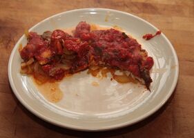 Hut bil karfas (Baked fish and celery)