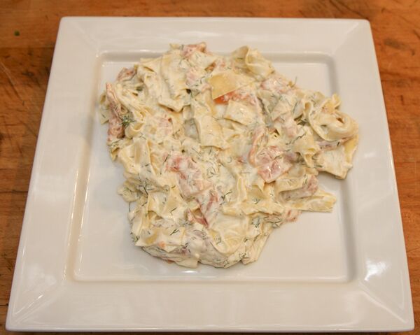 Smoked salmon pasta with dill and creme fraiche recipe