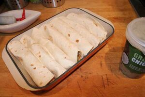 Enchiladas with Waitrose green Thai soup