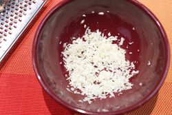 Coarsely grated horsradish root