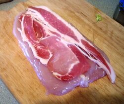 Bacon on the chicken