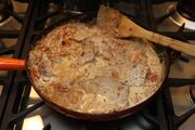 Garlic, tomato and hazelnut sauce, cream added