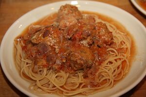 Mexican meatballs with spaghetti