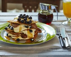 Gluten free sausage pancake stack