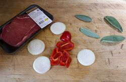 Rib-eye steak onion sage and red pepper