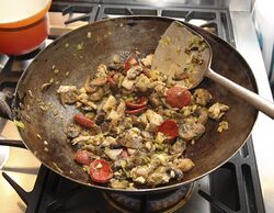Stir-fried, ready for the cream